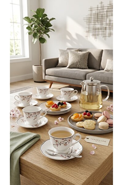 Generic Classic Design Tea Cups and Saucers Set for High-End Dining Experiences