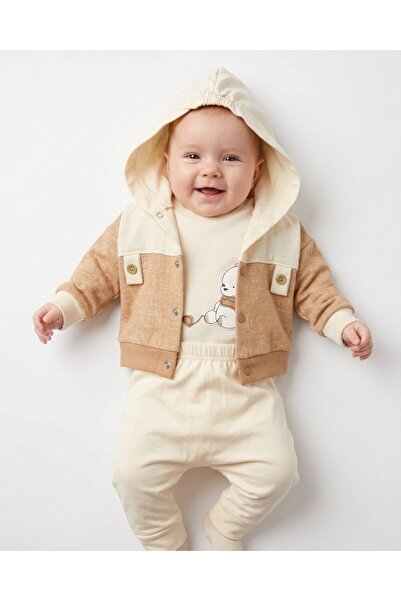 Ege Bebek Baby Boy 3-Piece Seasonal Hooded Teddy Bear Detailed Cute 3-Piece 0...