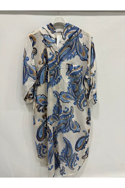 della moor Beige Italian Shawl Pattern Hooded Foldable Long Sleeve Oversize L...