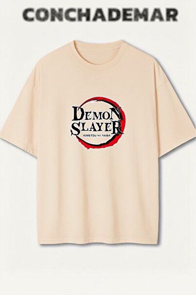 Vordevia Demon Slayer Printed Colorful Oversize T-Shirt Printed Premium Overs...