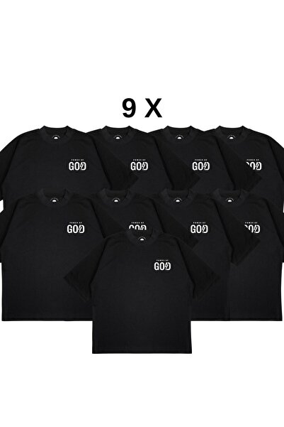 PURE EFFECT (9 ΤΕΜ.) Μπλουζάκι Unisex Oversize με μικτή στάμπα με κείμενο στο...