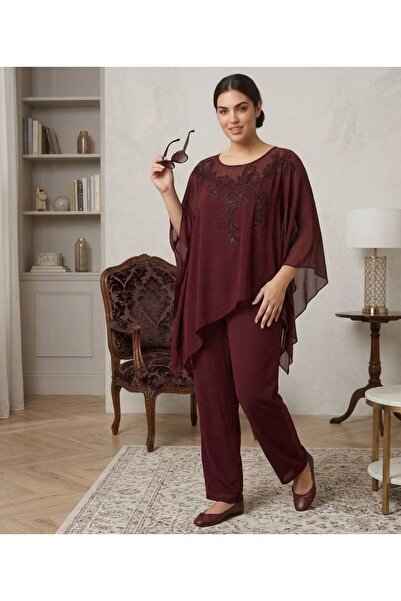 DAKEN Women's Jumpsuit Burgundy