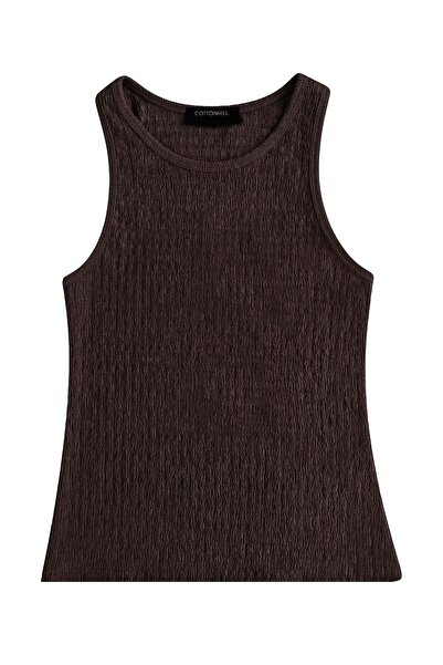 Cottonhill Premium - Tide Collection | Kahverengi Bisiklet Yaka Bürümcük Doku...