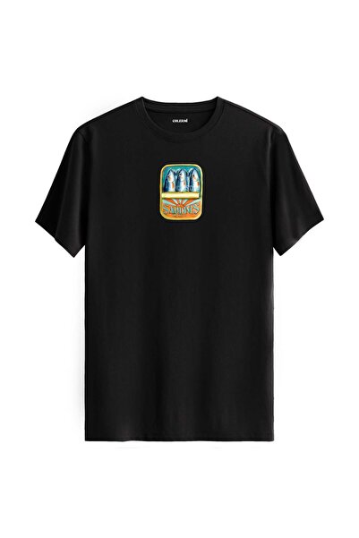 Colermi Retro Sardine Cans Pattern T-Shirt