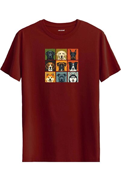 Colermi Retro Dog Collage Design T-Shirt