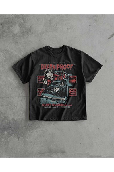 Grafftee Clothing Death Proof Τυπωμένο Unisex Oversize T-Shirt