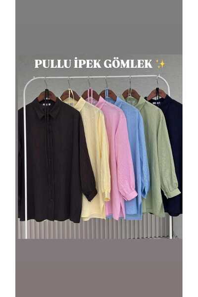 Lamazi Veil Pullu İpek Gömlek 2043