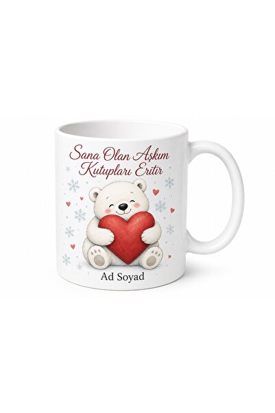 Tupya Gift Polar Bear Heart Illustrated Love Cup Gift for Lover Porcelain Mug...