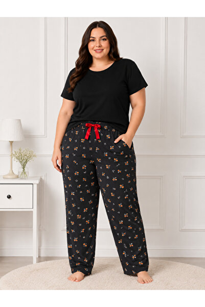 Lady Queen Bamboo Stretch Fabric Ring Viscose Oversized Elastic Waist Pajama ...