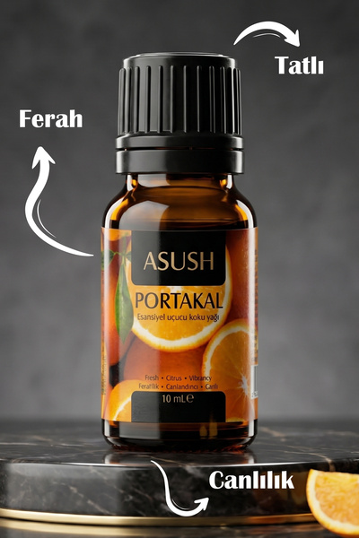 ASUSH Portakal Esansiyel Yağ 10 ML – Ferah, Tatlı ve Narenciye Kokulu Aromatik Yağ
