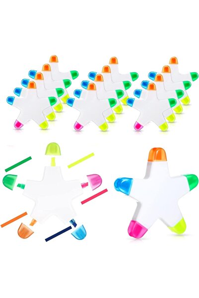 Arabest 12 PCS Star Highlighters Bulk, 5-in-1 Colorful Watercolor Highlighter...