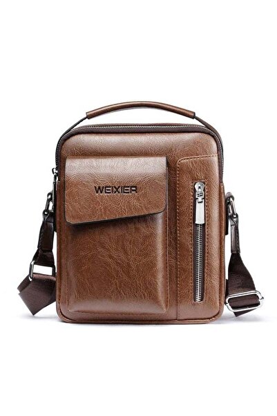 Weixier Leather Messenger Bag for Men, Small Leather Sling Shoulder Bag Messe...