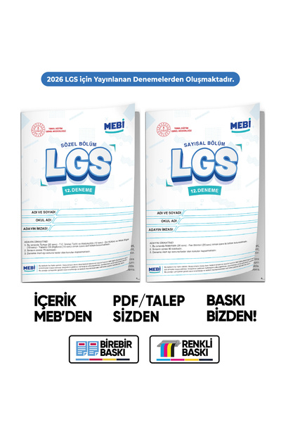 İnformal Yayınları 2026 LGS 8.Sınıf MEBİ ONLİNE Türkiye Geneli 12. Deneme (Sa...
