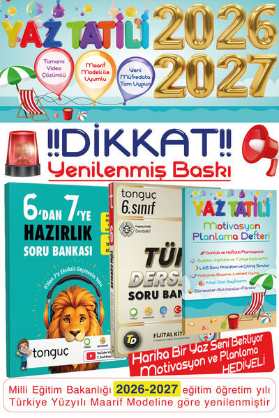 Tonguç Yayınları 6. Sınıf 6'dan 7'ye Hazırlık Kitabı 6. Sınıf Fijital Tüm Der...