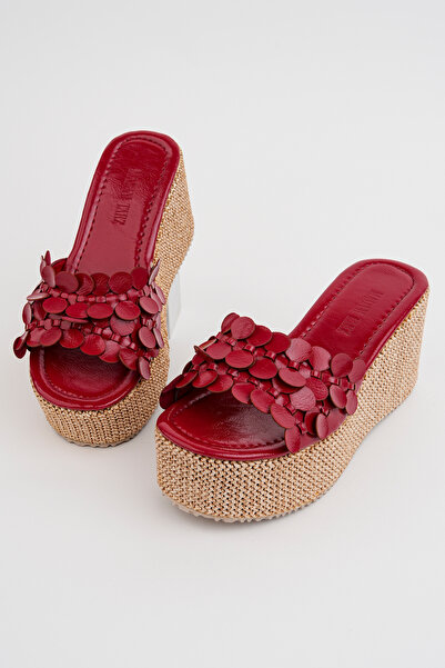 Madam Tarz Rose-18145 Straw Sole Sequin Slippers