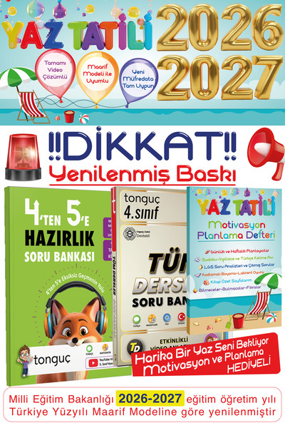Tonguç Yayınları 4. Sınıf 4'ten 5'e Hazırlık Kitabı 4. Sınıf Fijital Tüm Ders...