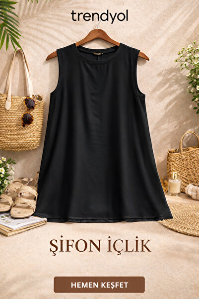 Butik Siyah şifon İçlik Ceket içi 90 cm