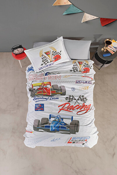Clasy Ranforce 100% Cotton Duvet Cover Set Single Size Speed Time