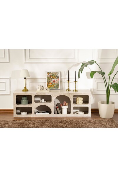 Rani Mobilya Rani Home Konsol Kumtaşı Mermer Desen 160Cm GD-5342