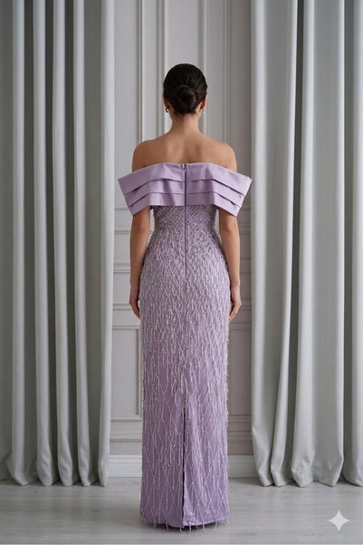 SKY dresses Muff Dress for Evening Wear with Beading