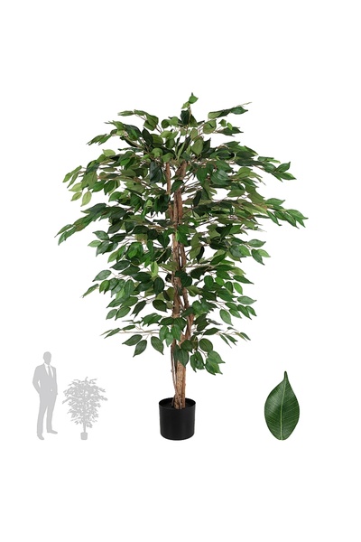 Roberto Rossi Copac artificial H120cm Ficus benjamina cu 714 frunze verzi