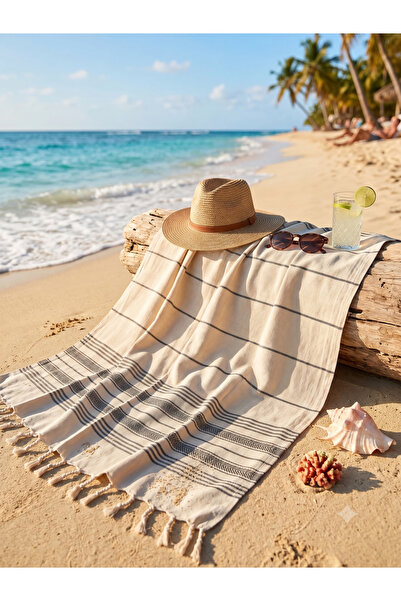 Denia Home Textile Peshtemal |   Cotton - Natural Fringed |   Beach, Pool, Sp...