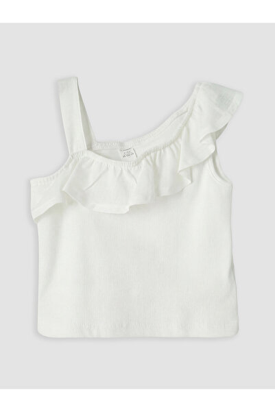 LC Waikiki Seray New Season Asymmetrical Collar Ruffled Girls' Undershirt