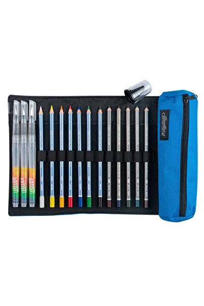CretaColor Pencil Wrap Aqua Set 15 Piece Water Soluble Drawing Set Roll Pen H...