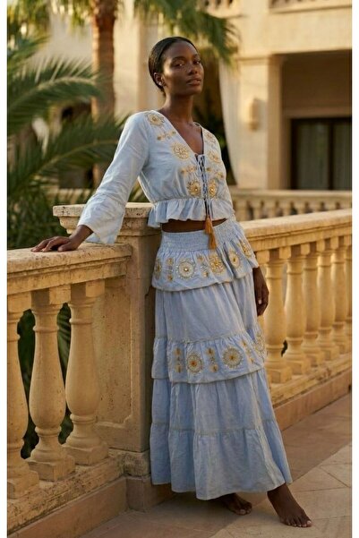 moda gk Gold Design Embroidery and Beading Detailed Hürrem Kol Premium Import...