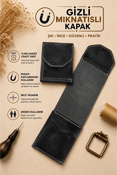 Wibego Will Good Be 100% Genuine Crazy Leather Money Portfolio, Minimalist Ca...