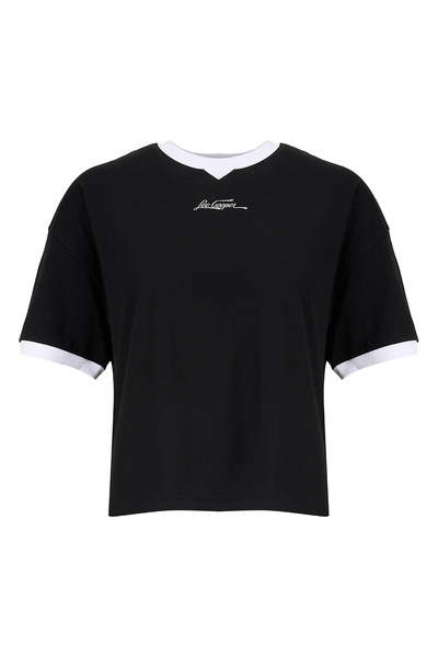 Lee Cooper Μαύρο γυναικείο μπλουζάκι με στάμπα 262 LCF 242010 BRIANA BLACK