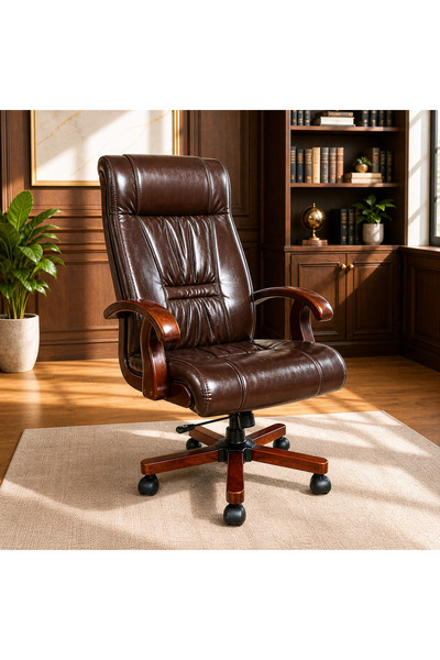 Mobila Birou Orient Scaun birou directorial premium H-9018M, piele naturală, ...