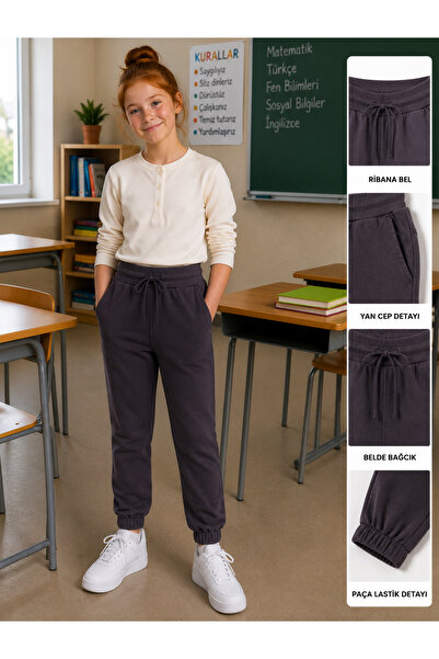 AJN Combed Cotton Trousers with Elastic Cuffs for School and Everyday Use, Bo...