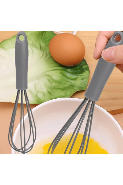 Jasmine Elegance grey 6-inch Mini Children's Silicone Egg Beater Household Ma...