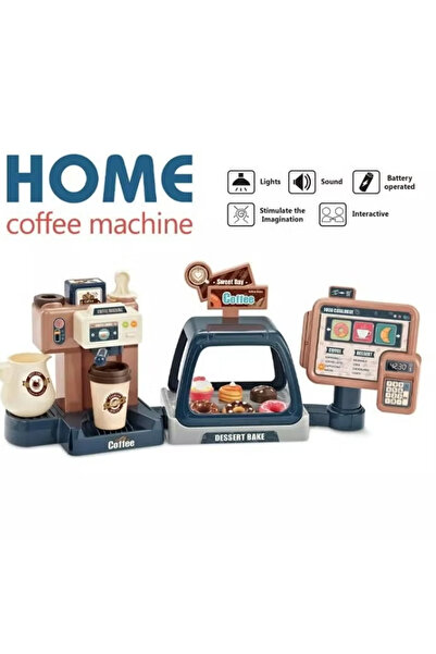 Home Kids Pretend Play 3in1 Cash Register Dessert Coffee Maker Shop Toy Plastic