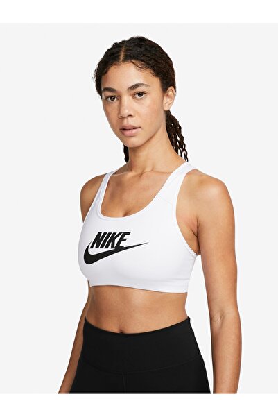 Nike Swoosh Futura White Sports Bra Bra Sportie