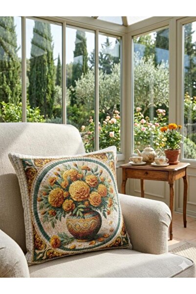 Believe MOZAİK VELVET VASELINE JACQUARD TKANINI ZIDNI PAPIR DEKORATIVNI JASTU...