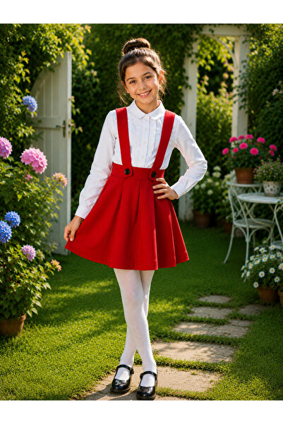 tinytrends Rochie salopetă pentru fete cu cămașă și chiloți, cadou inclus