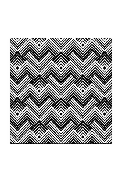 Bursa İpek Black Synthesis Pattern Twill Silk Scarf