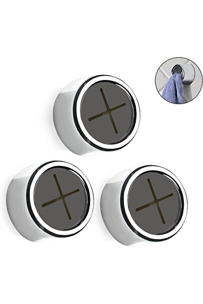 ORVILLA 3 Pieces Kitchen Towel Hooks, Round Adhesive Dish Towel Hooks, Premiu...
