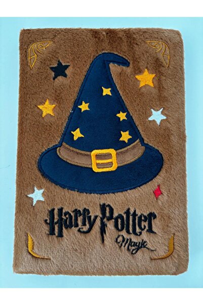 Harry Potter Peluş Kapaklı Nakış İşlemeli Defter – Büyücü Şapkası Tasarımlı