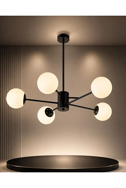 X-light Lustra neagra moderna cu 6 globuri