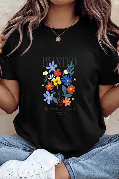 Sarah's Boutique Women's T-shirt – 100% cotton – Painted Nature
