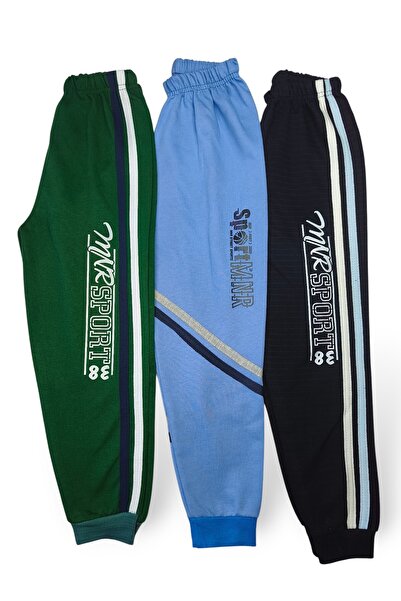Minik Motion Children's Boys' Sweatpants with Stripes, Set of 3