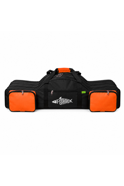 Fishack Olta/Kamış Çantası - - 3 Gözlü - Cepli - Siyah/Turuncu - 100 cm