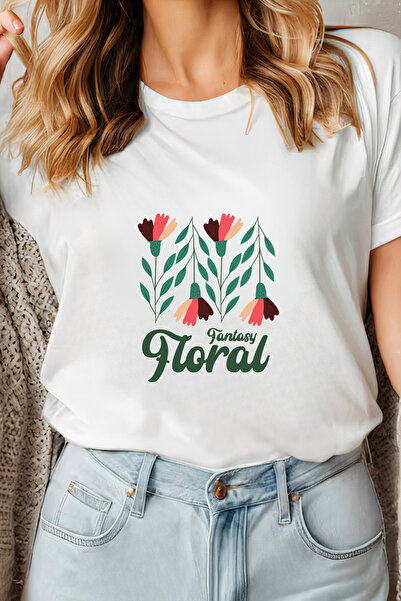 Sarah's Boutique Women's T-shirt – 100% cotton – Fantasy Floral