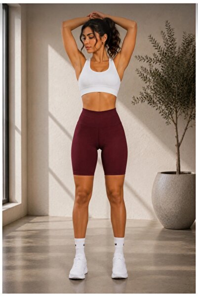 OK BLUME Women's High Waist Shorts Leggings Diving Fabric