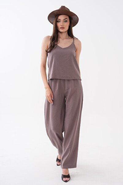 ŞİMAL Ženska bluza sa trakama od konopa i pantalone Tensel set 260559