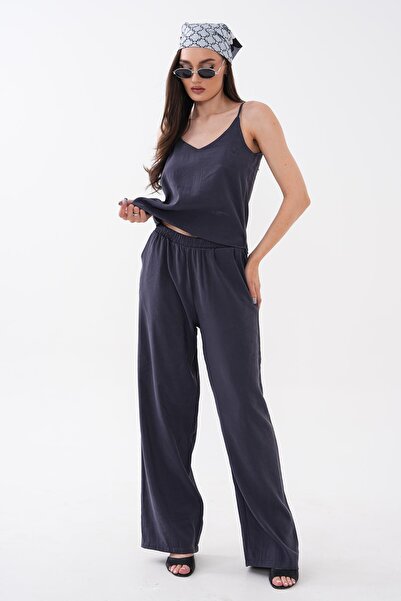 ŞİMAL Ženska bluza sa trakama od konopa i pantalone Tensel set 260559
