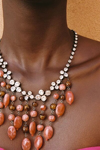 Unzilee Brand Model Stone Cascade Necklace